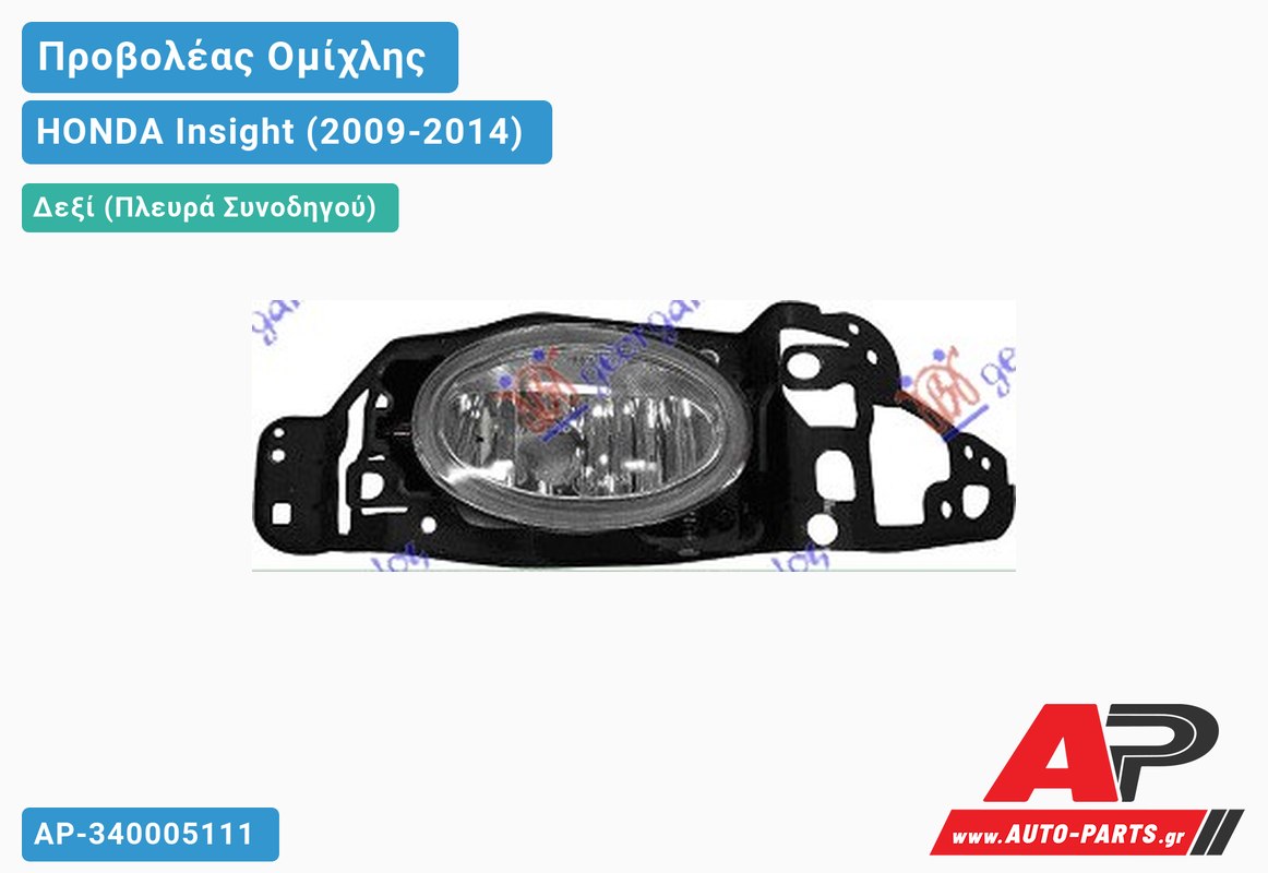 Προβολέας Ομίχλης (Ευρωπαϊκό) Δεξιός HONDA Insight (2009-2014)