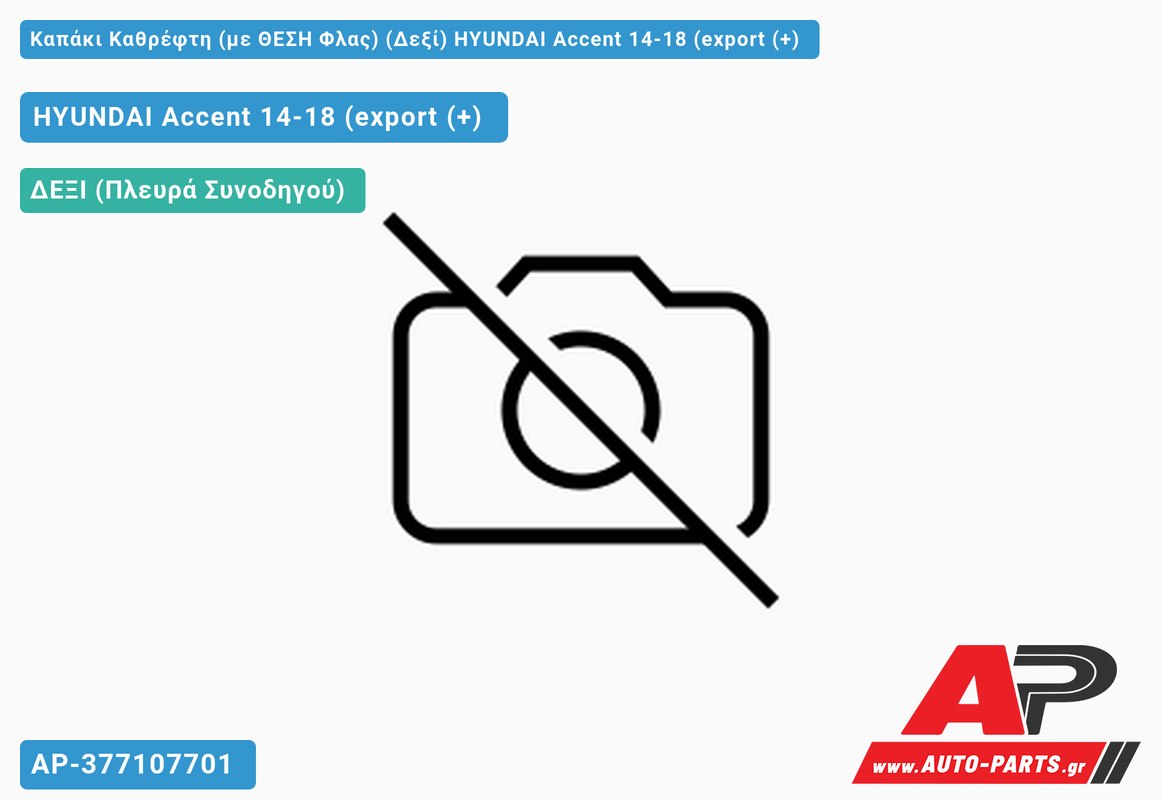 Καπάκι Καθρέφτη (με ΘΕΣΗ Φλας) (Δεξί) HYUNDAI Accent 14-18 (export (+)