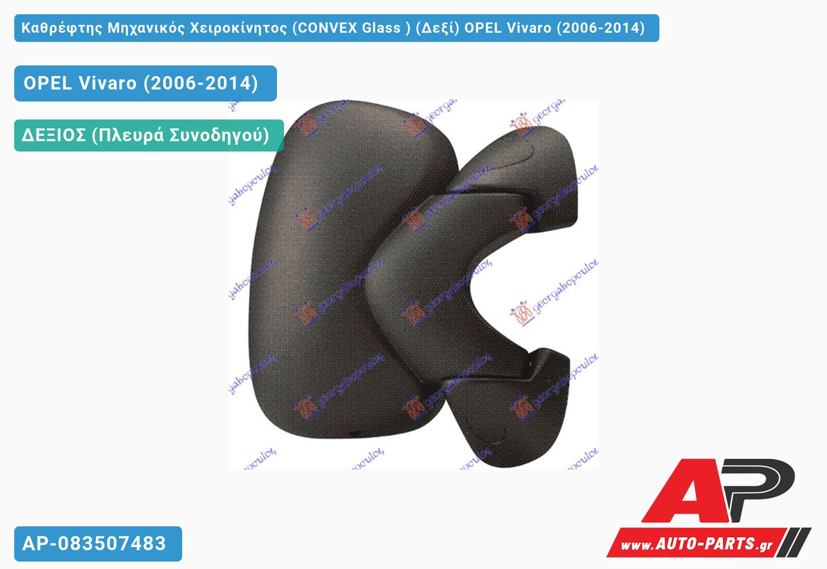 Καθρέφτης Μηχανικός Χειροκίνητος (CONVEX Glass ) (Δεξί) OPEL Vivaro (2006-2014)