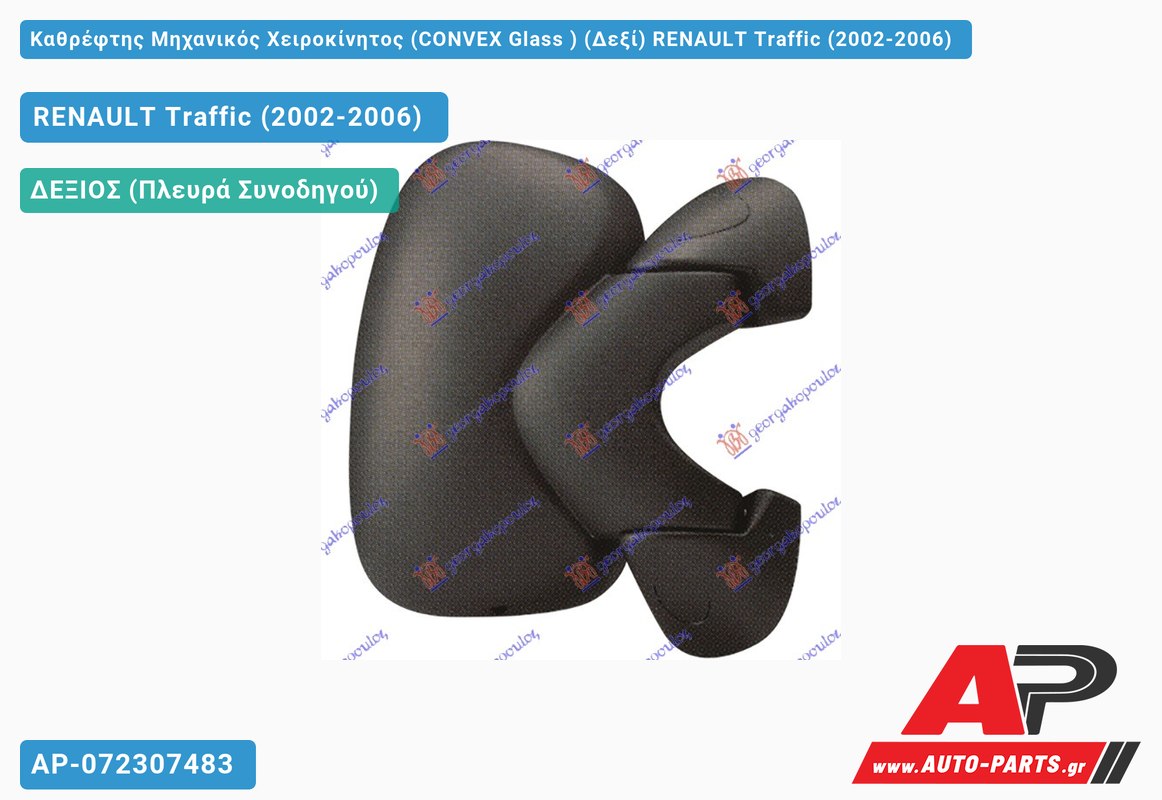 Καθρέφτης Μηχανικός Χειροκίνητος (CONVEX Glass ) (Δεξί) RENAULT Traffic (2002-2006)