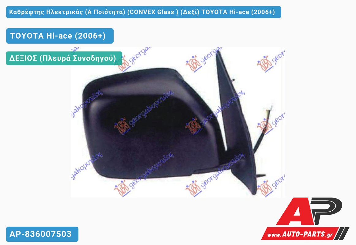 Καθρέφτης Ηλεκτρικός (Α Ποιότητα) (CONVEX Glass ) (Δεξί) TOYOTA Hi-ace (2006+)