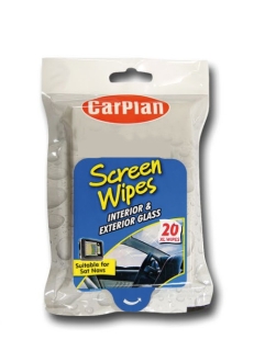 Υγρα Μαντηλακια Καθαρισμου για Οθόνες Ηλεκτρονικων Συσκευων/ Τζαμια Παραθυρων 20Τεμ Carplan Screen Wipes