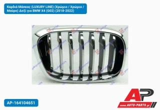 Καρδιά Μάσκας (LUXURY LINE) (Χρώμιο / Χρώμιο / Μαύρο) Δεξί για BMW X4 (G02) (2018-2022)