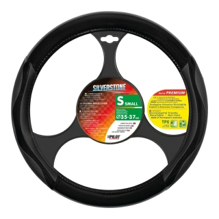 Καλυμμα Τιμονιου Silverstone (S) 35/37Cm Carbon /Δερματινη Μαυρο Αοσμο Eco-Friendly