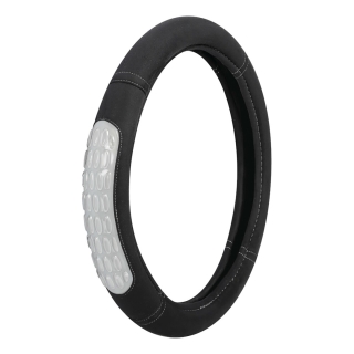 Καλυμμα Τιμονιου Gel Grip (S) 35/37Cm Μικροινεσ/Τζελ Μαυρο/Γκρι Αοσμο Eco-Friendly