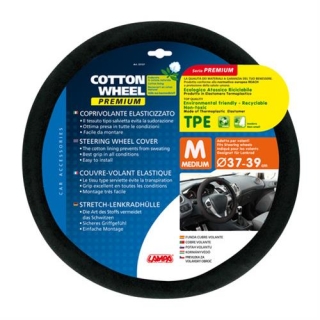 Καλυμμα Τιμονιου Cotton Wheel Μαυρο Χρωμα Me Βαμβακερη Επενδυση Αοσμο Οικολογικο/ Μη Τοξικο/ Ανακυκλωσιμο Υλικο