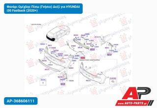 Φανάρι Ομίχλης Πίσω (Γνήσιο) Δεξί για HYUNDAI i30 Fastback (2020+)