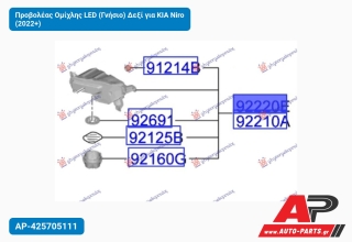 Προβολέας Ομίχλης LED (Γνήσιο) Δεξί για KIA Niro (2022+)