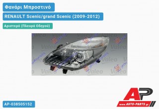 Ανταλλακτικό μπροστινό φανάρι (φως) - RENAULT Scenic/grand Scenic (2009-2012) - Αριστερό (πλευρά οδηγού) - Xenon