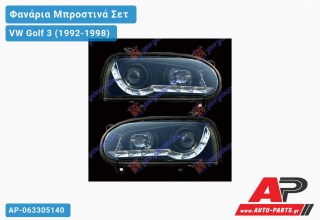 Φανάρια Μπροστινά Σετ Τύπου Α5 Μαύρο VW Golf 3 (1992-1998)