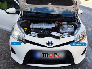 LED σύγκριση με αλογόνου, κατά την τοποθέτηση σε αυτοκίνητο πελάτη στο κατάστημα μας - Φωτογραφία TROP.gr