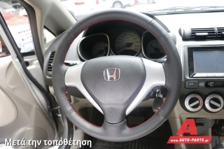 Κάλυμμα Τιμονιού Senda για HONDA Jazz (2001-2008) (Συμβ: Facelift) - Μαύρα Γαζιά