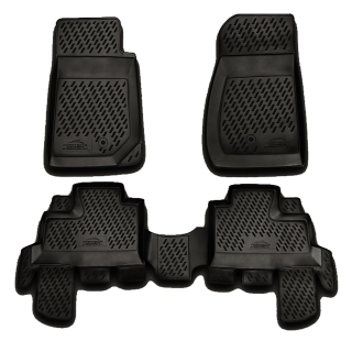 Άοσμα Μαύρα Πατάκια Σκαφάκια 3D για JEEP Wrangler  (2007-2018) - 5-Θυρο