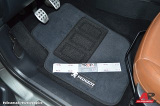Κατασκευή πατάκια στα μέτρα σας (μπροστινά), Ανθρακί Μοκέτα Premium και Μαύρο Ρέλι, Κεντητά Λογότυπα σε Peugeot - Φωτογραφία από auto-parts.gr