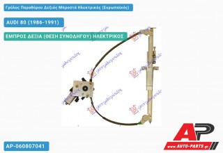 Ανταλλακτικός γρύλος παραθύρου, ΕΜΠΡΟΣ ΔΕΞΙΑ (ΘΕΣΗ ΣΥΝΟΔΗΓΟΥ) ΗΛΕΚΤΡΙΚΟΣ για AUDI 80 (1986-1991)