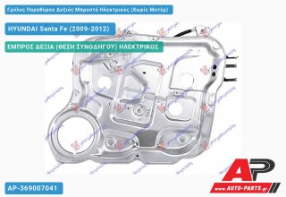 Ανταλλακτικός γρύλος παραθύρου, ΕΜΠΡΟΣ ΔΕΞΙΑ (ΘΕΣΗ ΣΥΝΟΔΗΓΟΥ) ΗΛΕΚΤΡΙΚΟΣ για HYUNDAI Santa Fe (2009-2012)