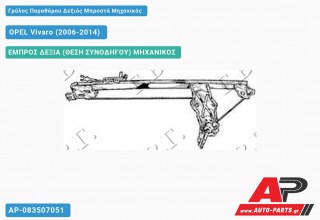 Ανταλλακτικός γρύλος παραθύρου, ΕΜΠΡΟΣ ΔΕΞΙΑ (ΘΕΣΗ ΣΥΝΟΔΗΓΟΥ) ΜΗΧΑΝΙΚΟΣ για OPEL Vivaro (2006-2014)