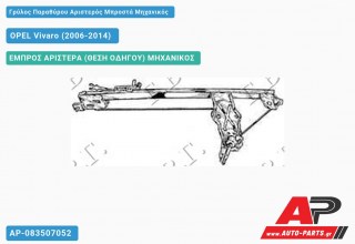 Ανταλλακτικός γρύλος παραθύρου, ΕΜΠΡΟΣ ΑΡΙΣΤΕΡΑ (ΘΕΣΗ ΟΔΗΓΟΥ) ΜΗΧΑΝΙΚΟΣ για OPEL Vivaro (2006-2014)