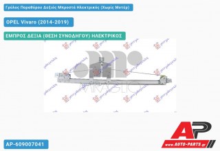 Ανταλλακτικός γρύλος παραθύρου, ΕΜΠΡΟΣ ΔΕΞΙΑ (ΘΕΣΗ ΣΥΝΟΔΗΓΟΥ) ΗΛΕΚΤΡΙΚΟΣ για OPEL Vivaro (2014-2019)