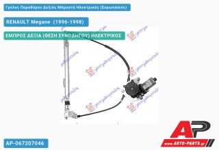 Ανταλλακτικός γρύλος παραθύρου, ΕΜΠΡΟΣ ΔΕΞΙΑ (ΘΕΣΗ ΣΥΝΟΔΗΓΟΥ) ΗΛΕΚΤΡΙΚΟΣ για RENAULT Megane [Cabrio,Coupe] (1996-1998)